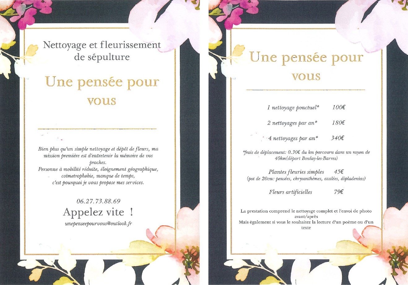 Pensée pour vous - flyer